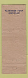 Matchbook Cover - Clubs pinup