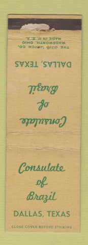 Matchbook Cover - Consulate of Brazil Dallas TX WORN