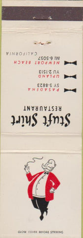 Matchbook Cover - Stuft Shirt Restaurant Pasadena Newport Beach CA