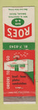 Matchbook Cover - Roe's BBQ Dallas TX