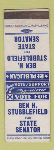 Matchbook Cover - Ben Stubblefield for State Senator