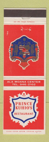 Matchbook Cover - Prince Kuhio's Restaurant Honolulu Hawaii
