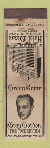 Matchbook Cover - Gray Gordon Hotel Edison New York City WEAR