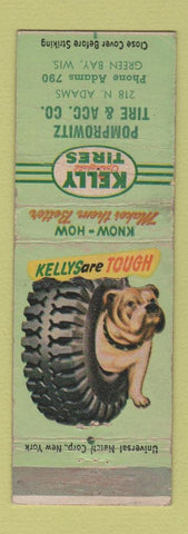 Matchbook Cover - Kelly Tires Green Bay WI WEAR