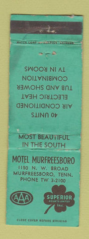 Matchbook Cover - Hotel Murfreesboro TN WORN