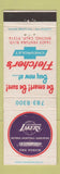 Matchbook Cover - Fletcher's Chevrolet Encino CA Lakers Basketball schedule