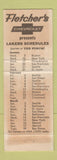 Matchbook Cover - Fletcher's Chevrolet Encino CA Lakers Basketball schedule