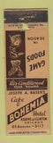 Matchbook Cover - Cafe Bohemia Hotel Chicago IL POOR