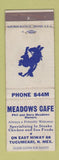 Matchbook Cover - Meadows Cafe Tucumcari NM Route 66