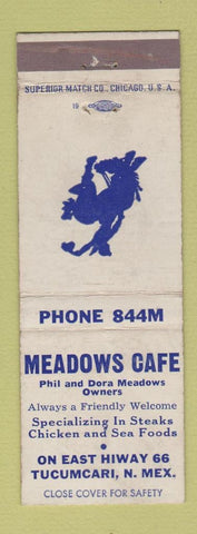 Matchbook Cover - Meadows Cafe Tucumcari NM Route 66