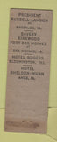 Matchbook Cover - Tangney McGinn Hotel Waterlo IA Des Moines Ames IA