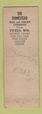 Matchbook Cover - The Homestead Fifield WI WEAR