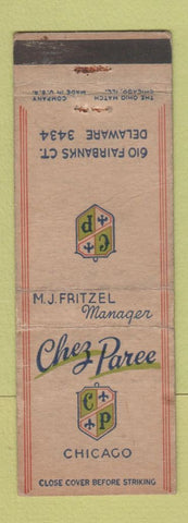 Matchbook Cover - Chez Paree Chicago IL WEAR