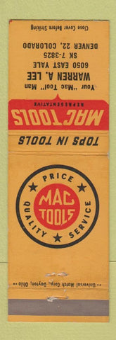 Matchbook Cover - Mac Tools Warren Lee Denver Colorado