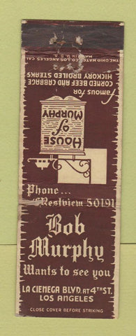 Matchbook Cover - Bob Murphy Restaurant Los Angeles CA WORN