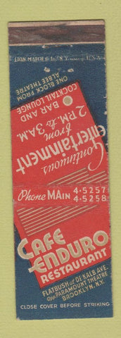 Matchbook Cover - Cafe Enduro Restaurant Broolyn NY
