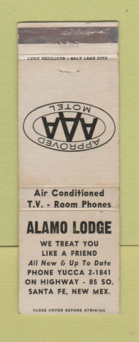 Matchbook Cover - Alamo Lodge Santa Fe NM WEAR