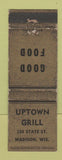 Matchbook Cover - Uptown Grill Madison WI WEAR