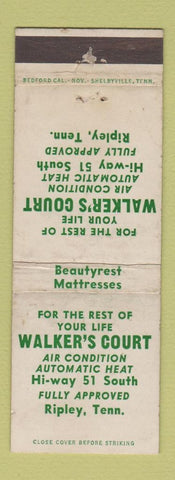Matchbook Cover - Walker's Court Ripley TN motel
