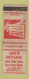 Matchbook Cover - Leo's Skyline Esso oil gas cabins Mahwah NJ WEAR