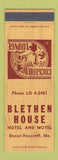 Matchbook Cover - Blethen House Hotel Motel Dover Foxcroft ME