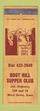 Matchbook Cover - Boot Hill Supper Club West Union IA