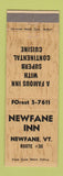 Matchbook Cover - Newfane Inn VT