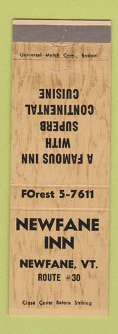 Matchbook Cover - Newfane Inn VT