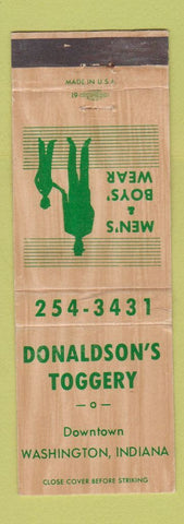 Matchbook Cover - Donaldson's Toggery Washington IN