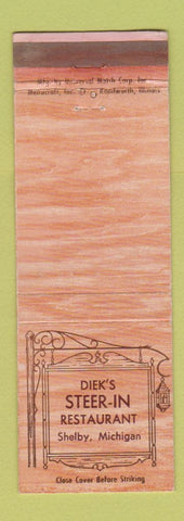 Matchbook Cover - Diek's Steer In Restaurant Shelby MI WEAR