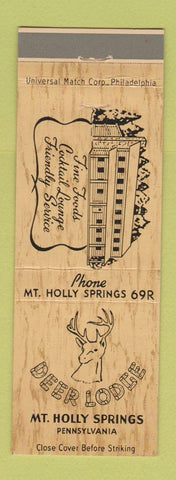 Matchbook Cover - Deer Lodge Mount Holly Springs PA