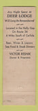 Matchbook Cover - Deer Lodge Mount Holly Springs PA