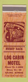 Matchbook Cover - Log Cabin Motel Salina KS