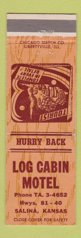 Matchbook Cover - Log Cabin Motel Salina KS