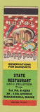 Matchbook Cover - State Restaurant Madawaska ME