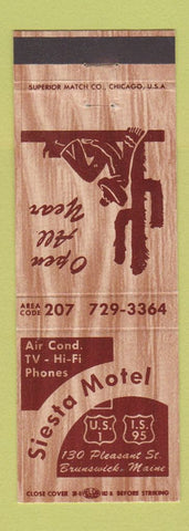 Matchbook Cover - Siesta Motel Brunswick ME