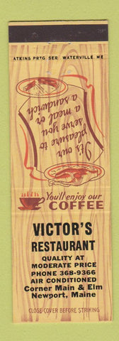 Matchbook Cover - Victor's Restaurant Newport ME