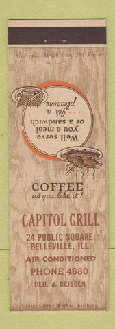 Matchbook Cover - Capitol Grill Belleville IL