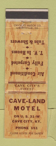 Matchbook Cover - Cave Land Motel Cave City KY