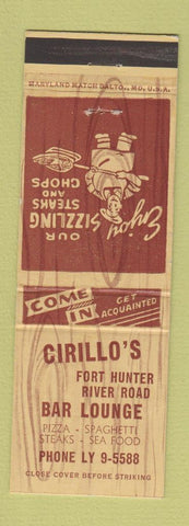 Matchbook Cover - Cirillo's Bar Lounge Fort Hunter GA