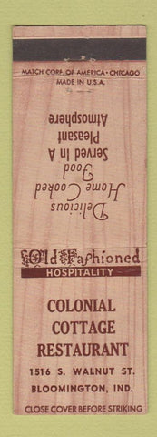 Matchbook Cover - Colonial Cottage Restaurant Bloomington IN