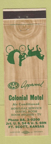 Matchbook Cover - Colonial Motel Fort Scott KS