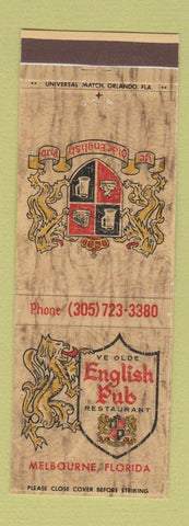 Matchbook Cover - Ye Olde English Pub Melbourne FL