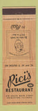 Matchbook Cover - Rici's Restaurant Princeton IL