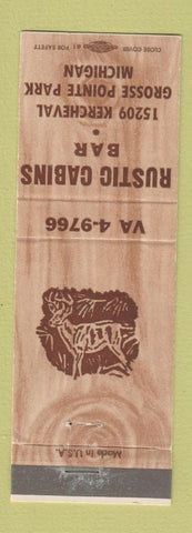 Matchbook Cover - Rustic Cabins Bar Grosse Point Park MI