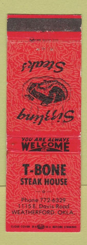 Matchbook Cover - T Bone Steak House Weatherford OK