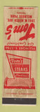 Matchbook Cover - Tom's Restaurant Steaks Melrose Park IL