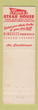 Matchbook Cover - Tom's Restaurant Steaks Melrose Park IL