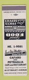 Matchbook Cover - Cafaro and Petraglia Cafe  SAMPLE