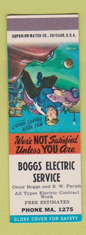 Matchbook Cover - Boggs Electric Service  SAMPLE